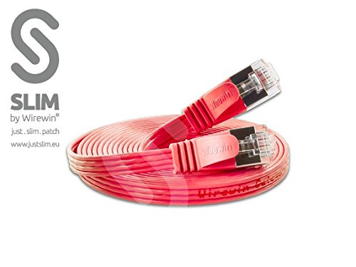 [STP-SLIM-KAT6 0.1 RT] CAT6 Slimpatchkabel, U/FTP, flach, rot (0.1)